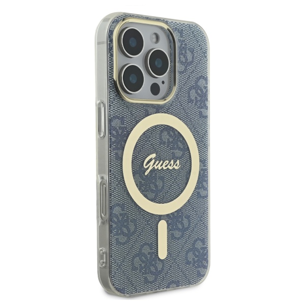Guess Coque IML 4G MagSafe pour iPhone 16 Pro Bleu - vue 2