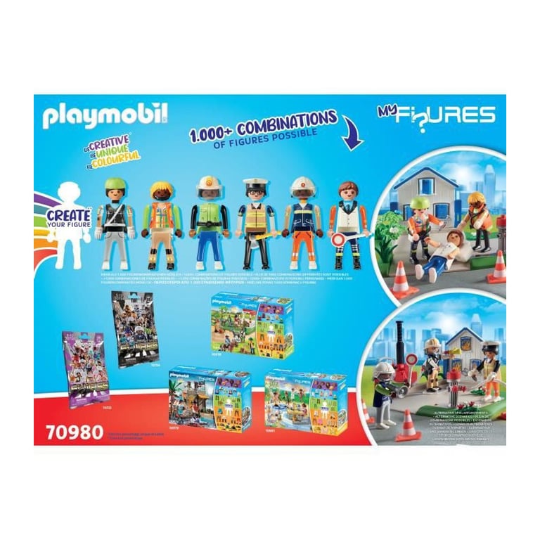 PLAYMOBIL - 70980 - My Figures: Secouristes - Figures - Combine tes personnages Ville & Métiers - Neuf