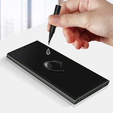 Blueo Verre trempé pour Samsung Galaxy S23 Ultra Incurvé Fixation lampe UV Transparent