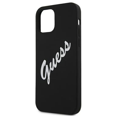Custodia Guess per iPhone 12 mini 5,4'' in silicone nero/bianco vintage