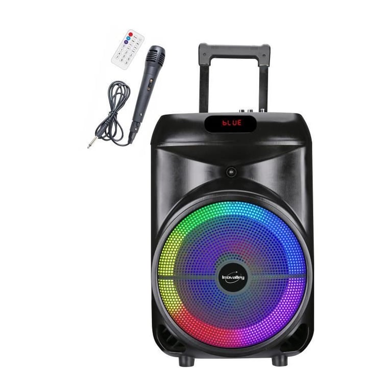 Enceinte trolley INOVALLEY KA122 Bluetooth Lumineuse - vue 2