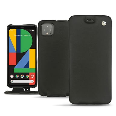 Housse cuir Google Pixel 4 XL - Rabat vertical - Noir - Cuir lisse