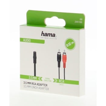 Hama 00205186 cavo audio 0,1 m 2 x RCA 3,5 mm nero, rosso