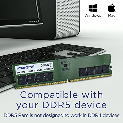 Integral PC RAM MODULE DDR5 4800MHZ PC5 38400 UNBUFFERED NON ECC 1.1V 2GX8 CL40 module de mémoire 1 x Neuf - vue 4