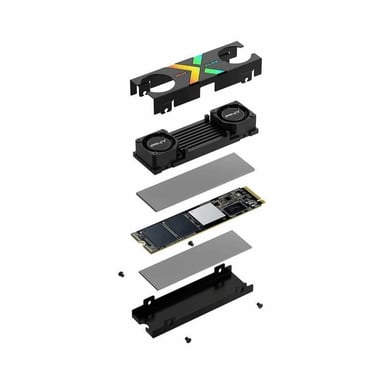 PNY - CS3150 XLR8 Gaming EPIC-X RGB - Disque dur SSD Interne - 2To - M.2 NVMe - RGB Heatsink (M280CS3150XHS-2TB-RB)