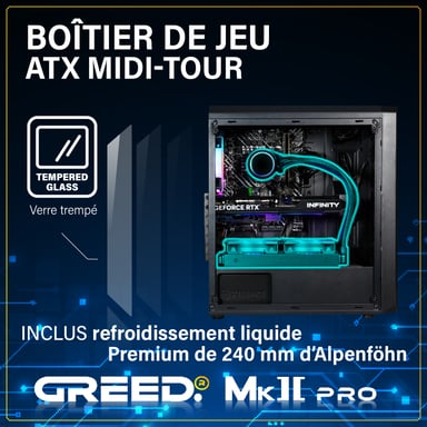 MK2 Pro - PC Gamer - Intel Core i7 12700F - Nvidia RTX 5070 - Rapide Bureau PC Gaming - 32 GO RAM DDR4 - Watercool - 1 TO SSD - Ordinateur avec WiFi + Windows 11 Pro