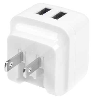 Cargador de pared de 2 puertos USB StarTech.com - Alta potencia 17W / 3,4A - Cargador de viaje internacional - Blanco