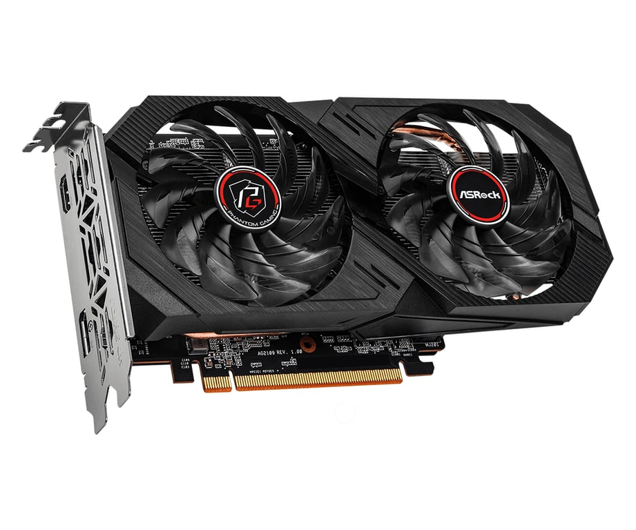 Asrock Phantom Gaming RX 6500 XT 4GB OC AMD Radeon RX 6500 XT 4 Go GDDR6 Neuf - vue 3