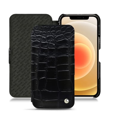 Housse cuir Apple iPhone 12 mini - Rabat horizontal - Noir - Cuirs spéciaux
