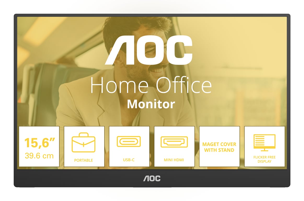 AOC 16T20E2 téléviseur et moniteur portables Moniteur portable 39 6 cm 15.6 LED 1920 x 1080 pixels Neuf
