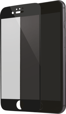 Protector de pantalla de cristal templado (100% cobertura de superficie) para iPhone 6/6S/7/8/SE 2020, Negro