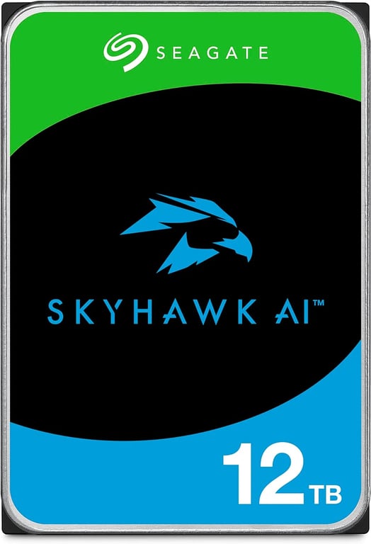 Seagate SkyHawk AI ST12000VE003 Disque dur 12 To interne 3.5 SATA 6Gb/ mémoire tampon : 512 Mo avec de Seagate Rescue Data Recovery
