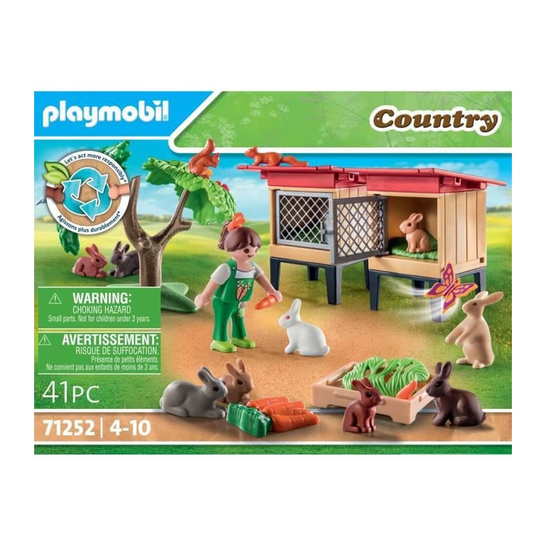 PLAYMOBIL - 71252 - Country La Ferme - Enfant avec enclos et lapins - Neuf