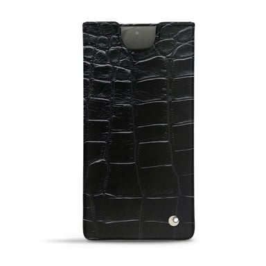 Pochette cuir Samsung Galaxy Note10 -  - Noir - Cuir Abaca