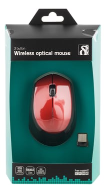 Deltaco MS-462 ratón Oficina Ambidextro RF inalámbrico Óptico 1200 DPI