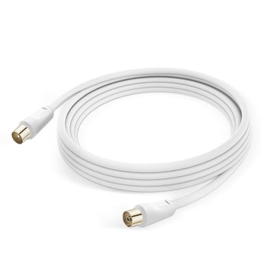 Antena de cable TV Macho/Hembra Coxial 9.5 mm PVC 3 m - LinQ Blanco