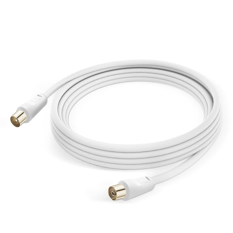 Câble Antenne TV Mâle Femelle Coxial 9.5mm PVC 3m LinQ Neuf