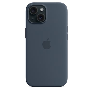Funda de silicona con MagSafe para iPhone 15 Storm Blue