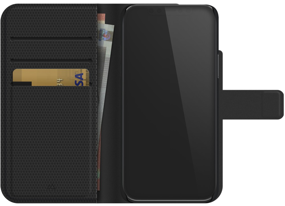 Etui portefeuille 2 en 1 pour iPhone 12 Pro Max, noir