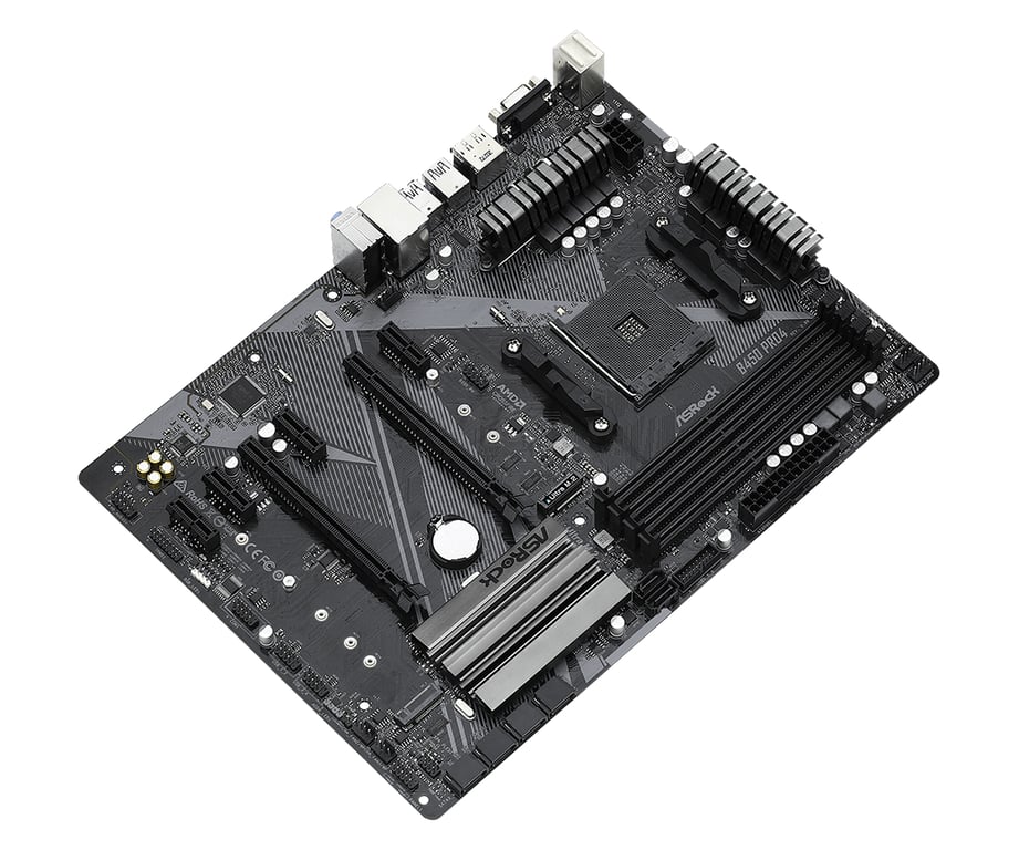 Asrock B450 Pro4 R2.0 AMD B450 Emplacement AM4 ATX Neuf - vue 3
