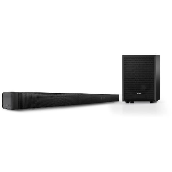 Barre de son 3.1 HISENSE AX3100 - Bluetooth - Dolby Atmos - Caisson de basses sans fil - 5 haut-parleurs - 280W - Noir - Neuf
