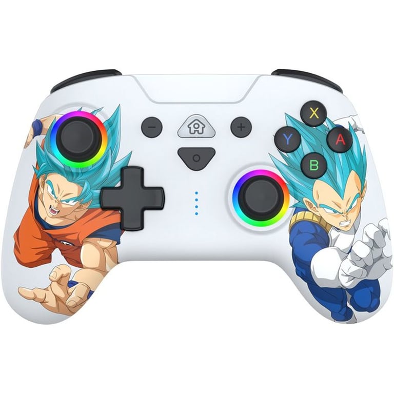 Manette sans fil SUBSONIC Bluetooth pour Nintendo Switch/Switch OLED/Switch 2 Dragon Ball Goku vs Vegeta Blanc, LEDs programmables, capteurs 6 axes - Neuf