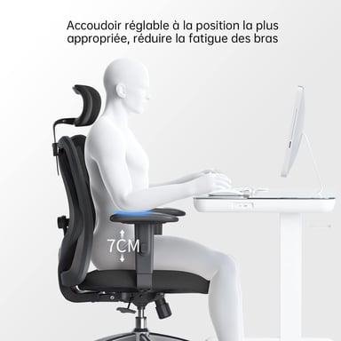Silla de oficina ergonómica SIHOO M18 con soporte de 4 puntos y malla transpirable - Negro