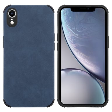 Coque pour Apple iPhone XR en Saphier Bleu Housse de protection Étui en silicone TPU avec dos en similicuir élégant