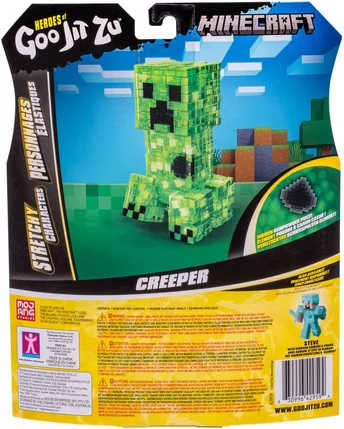 Figurine extensible GOO JIT ZU Minecraft Creeper 11 cm Texture élastique Extensible 3x - vue 2