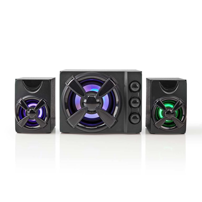 Haut-Parleur Nedis GSPR31021BK – 2.1, 33 W, Avec Fil, LED Multicolores - vue 2