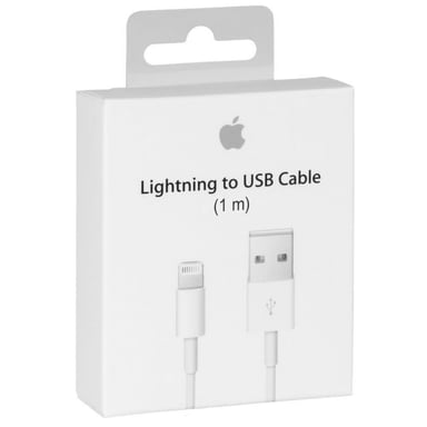 Cable Lightning original Apple MD818 - 1 m - Blanco (Blíster)