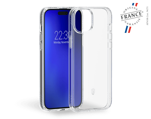 Coque Renforcée iPhone 15 PULSE Origine France Garantie Garantie à vie Transparente - FR Force Case
