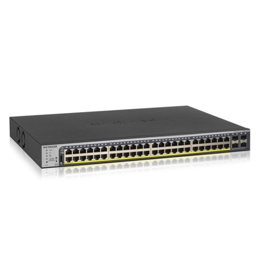 NETGEAR GS752TP-300EUS commutateur réseau Géré L2/L3/L4 Gigabit Ethernet (10/100/1000) Connexion Ethernet, supportant l'alimentation via ce port (PoE) 1U Noir - Neuf