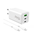 JAYM® Pack Chargeur GaN 100W + Câble USB-C 2m   3 Ports (2xUSB-C, 1xUSB-A) Charge Rapide PD pour MacBook Pro, PC Portable, iPad Pro M4, iPhone 17/16, Samsung S26/S25