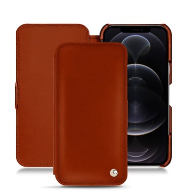Housse cuir Apple iPhone 12 Pro -  - Orange - Cuir vegan