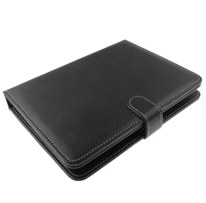 Housse Clavier Universelle Tablette Étui 7 Pouces Micro USB Support Noir Faux cuir YONIS