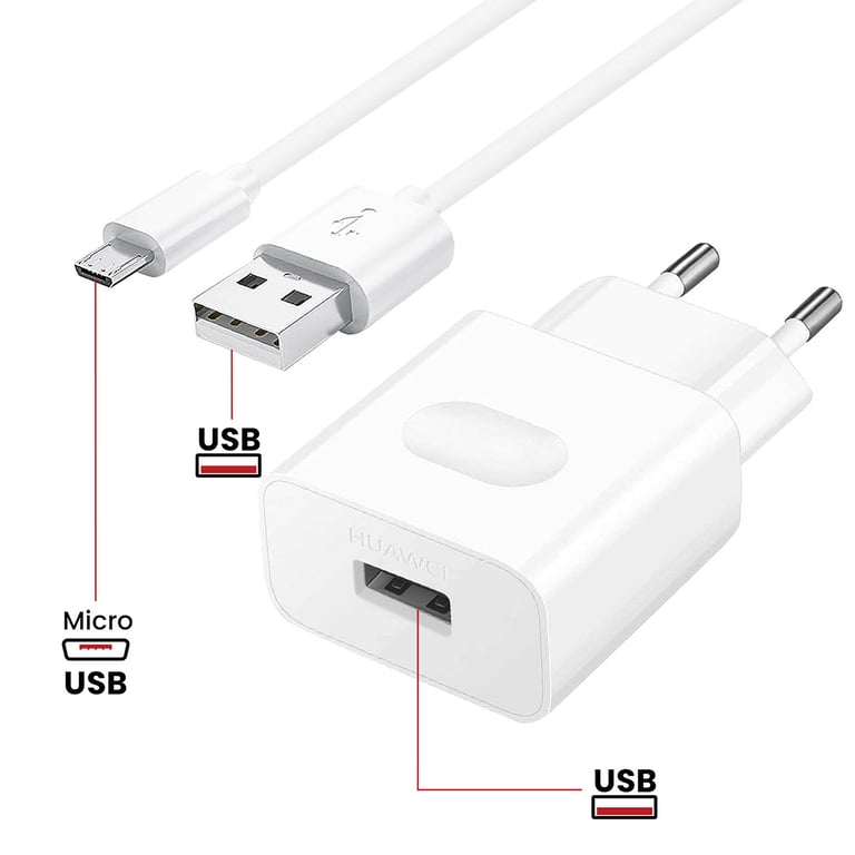 Huawei Chargeur Secteur USB + Câble Micro USB - vue 3