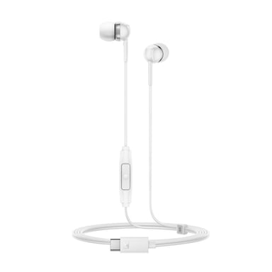 Écouteurs intra-auriculaires filaires Sennheiser CX 80U Blanc avec micro intégré et télécommande sur câble