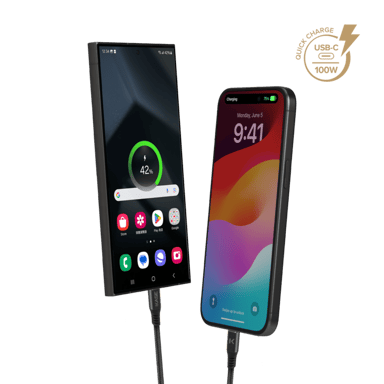 Câble USB-C vers USB-C (USB4 GEN2) 100W Fast Charge/Sync Aramide fabriqué avec 100 % de plastique (1,2M), Noir