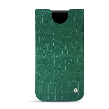 Pochette cuir Apple iPhone 11 -  - Vert - Cuir Abaca