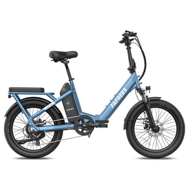 Vélo électrique pliant FAFREES F20 Flex, batterie amovible 25 Ah, 7 vitesses pour les trajets urbains - bleu