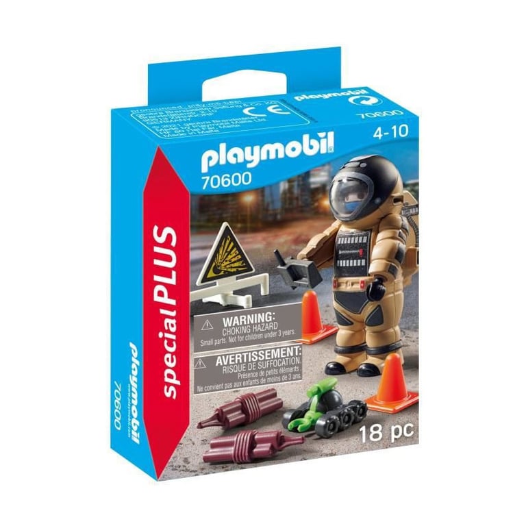 Figurine Démineur Playmobil La Boîte Avec Accessoires Inclus