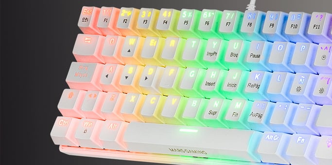 Mars Gaming MK60 teclado USB QWERTY Inglés americano Blanco