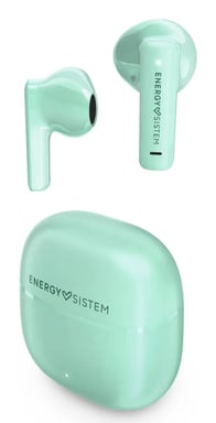 Auricolari True Wireless Energy Sistem - Bluetooth 5.4 - Bassi profondi - Batteria con autonomia di 20 ore - Materiali riciclati - Assistente vocale integrato - Colore verde