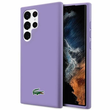 Étui en silicone Lacoste pour Samsung Galaxy S23 Ultra, violet