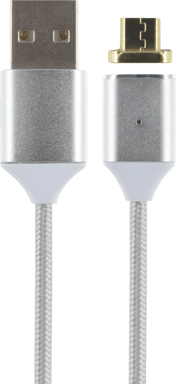 Cable magnético USB/micro USB gris metalizado