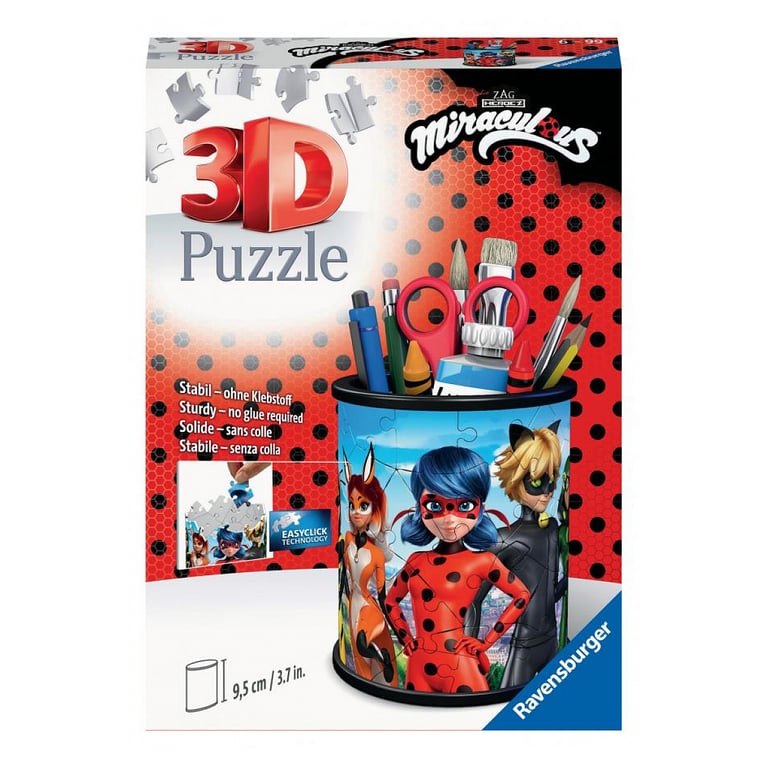 Puzzle 3D 54 pièces Pot à crayons : Miraculous Ravensburger France - vue 4