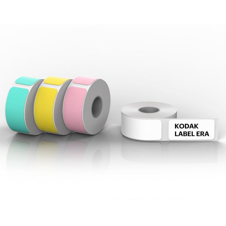 Kodak Label Era Lot de 12 rouleaux de papier adhésif 9 blancs 1 1 1 jaune pour imprimante M50 Idéal pour des étiquettes durables et colorées facile à utiliser Neuf - vue 1