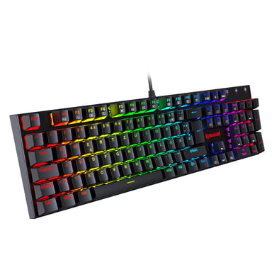 Redragon Teclado Mecánico 105 Teclas K565-RGB Retroiluminación RGB Alemán Base Aluminio Switch Rojo - Negro