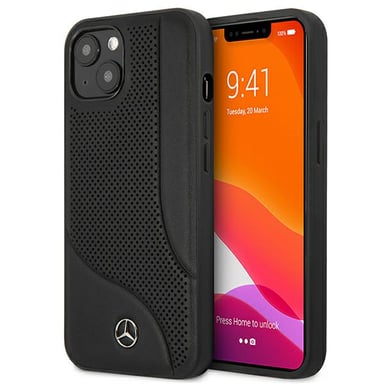 Funda Mercedes para iPhone 13 mini 5.4'' negro Piel perforada Area